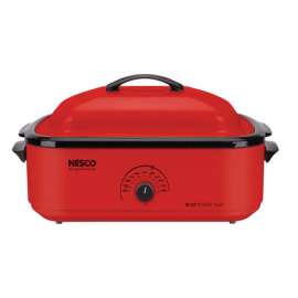 Nesco Chrome Red Porcelain 18 qt Electric Roaster 12 in. H X 15 in. W X 23.5 in. L