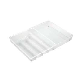 iDesign Linus Clear Cutlery Organizer 2.25 in. H X 14.25 in. W X 11.25 in. D