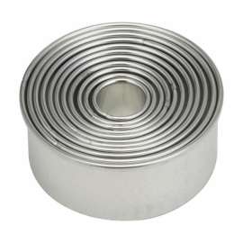 Harold Import Silver Stainless Steel Round Cookie Cutter Set