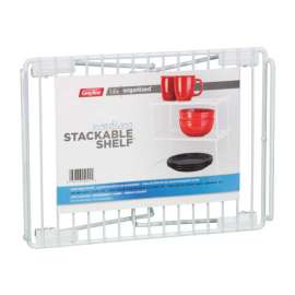 Grayline Life Organized 6 in. H X 9 in. W X 13-1/2 in. L PE Coated White Stackable Shelf