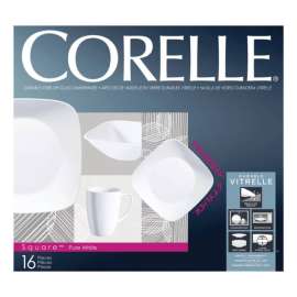 Corelle White Glass Pure White Dinnerware Set 16 pc