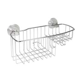 InterDesign Reo Power Lock Silver Stainless Steel Shower Basket