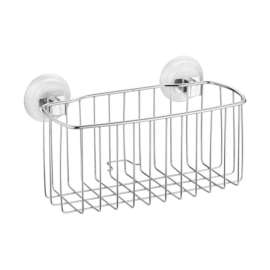 iDesign Power Lock Silver Stainless Steel Shower Basket