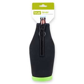 TRUE Lever Black Plastic Manual Bottle Opener/Koozie