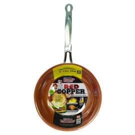 Bulbhead Ceramic Copper Fry Pan 8 in. Red
