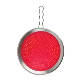 Tovolo Candy Apple Red Silicone/Stainless Steel Splatter Screen