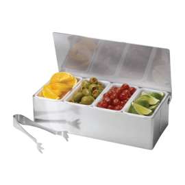 TableCraft Silver ABS/Stainless Steel Bar Caddy w/Tongs
