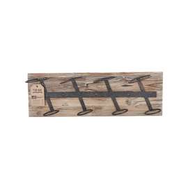 TWINE Rustic Farmhouse 8 in. H X 24 in. W X 5 in. L Natural Wood Wine Rack