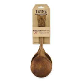 TWINE Rustic Farmhouse Brown Acacia Wood Serving Spoons