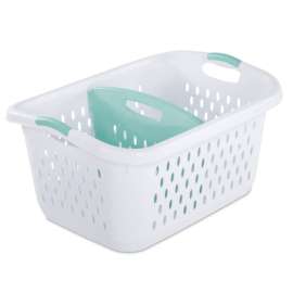 Sterilite White Plastic Divided Laundry Basket
