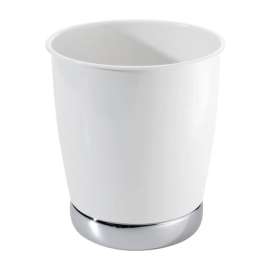 iDesign York White Steel Classic American Trash Can