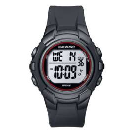 Timex Marathon Mens Round Gray/Red Digital Sports Watch Resin Water Resistant