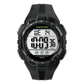 Timex Mens Round Black Digital Sports Watch Resin Water Resistant