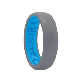 Groove Life Unisex Round Storm Gray/Blue Wedding Band Silicone Water Resistant Size 5
