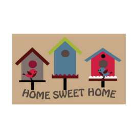 J & M Home Fashions 30 in. L X 18 in. W Multicolored Coir Door Mat