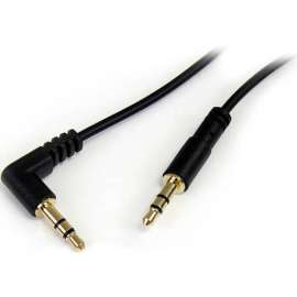 StarTech.com 1 ft Slim 3.5mm to Right Angle Stereo Audio Cable