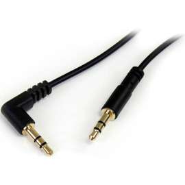 StarTech.com 3 ft Slim 3.5mm to Right Angle Stereo Audio Cable