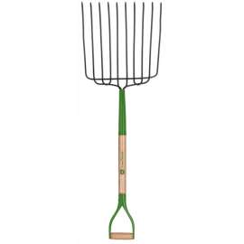 John Deere 10 Tine Steel Bedding Fork 30 in. Wood Handle