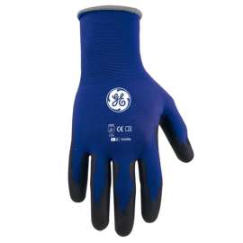 General Electric Unisex Dipped Gloves Black/Blue L 1 pair