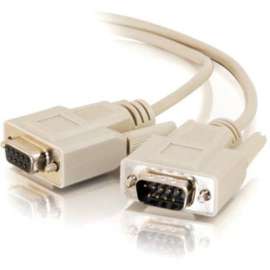 C2G 10ft DB9 M/F Extension Cable, Beige, DB-9 Male, DB-9 Female, 10ft