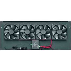 Middle Atlantic BGR Series 276 CFM Fan Top with Controller, 4 Fan, 12 V DC276 CFMBlack