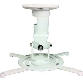 Amer Mounts Universal Ceiling Projector Mount, White, Supports up to 30lb load, 360 degree rotation, 180 degree tilt