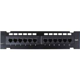 4XEM 4XEM 12 Port CAT6 Wall Mount Patch Panel, 12 Port(s), 12 x RJ-45, Wall Mountable