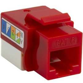 4XEM 10 pack Cat6 RJ45 Keystone Jack UTP 110-Type (Red), 10 Pack, 1 x RJ-45 Network Female, Red