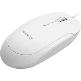 Macally USB-C Optical Quiet Click Mouse for Mac/PC White (UCDYNAMOUSEW), Optical, Cable, White, Silver, 1 Pack