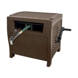 Suncast Smart Tube 175 ft. Brown Retractable Free Standing Hideaway Hose Reel