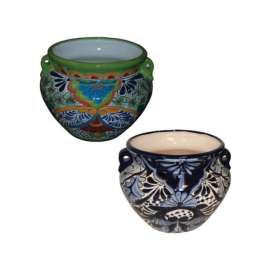 Avera Talavera 19 in. H X 10 in. W Ceramic Planter Multicolored