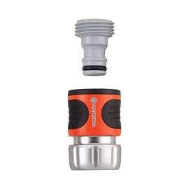 Gardena 5/8 & 1/2 in. Nylon/ABS Threaded Male Quick Connector Hose Set
