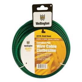 Wellington 5/32 in. D X 100 ft. L Green Cabled Wire Plastic Clothesline Wire