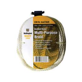 Wellington 3/8 in. D X 50 ft. L White Solid Braided Nylon Rope