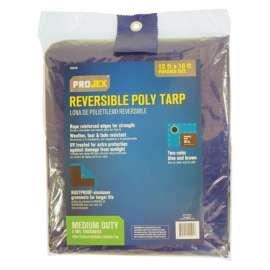 Projex 12 ft. W X 16 ft. L Medium Duty Polyethylene Tarp Blue/Brown