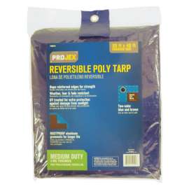 Projex 20 ft. W X 40 ft. L Medium Duty Polyethylene Reversible Tarp Blue/Brown