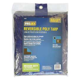 Projex 10 ft. W X 12 ft. L Medium Duty Polyethylene Tarp Blue/Brown