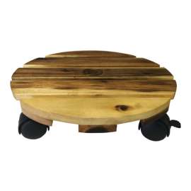 Avera Products 3.25 in. H X 12 in. W X 12 in. D Wood Traditional Plant Caddy Natural