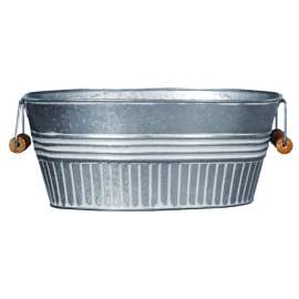 Robert Allen 9 in. H X 12 in. W X 6 in. D Metal Tub Planter Galvanized