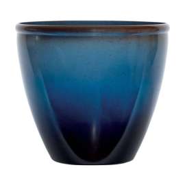Suncast Seneca 14 in. H X 16 in. W Resin Modern Planter Blue/Brown