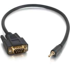 C2G 1.5ft Velocity DB9 Male to 3.5mm Male Adapter Cable, 1.50 ft Serial Data Transfer Cable for Projector, First End: 1 x 9-pin DB-9 Serial, Male, Second End: 1 x Mini-phone Stereo Audio