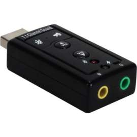 QVS USB to 2.1 Stereo Audio Adaptor, 2 x Mini-phone Stereo Audio Female, 1 x Type A USB 2.0 USB Male, Blue