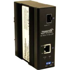 Transition Networks Hardened 1-port Mid-span PoE+ Injector, 48 V DC Input, 1 x Ethernet Input Port(s), 1 x 10/100/1000Base-T Output Port(s), 30 W