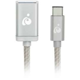 IOGEAR Charge & Sync USB-C to USB Type-A Adapter, Silver, 4" USB Data Transfer Cable for Hard Drive, Flash Drive, Camera, Phone, Tablet, MacBook, Chromebook, First End: 1 x USB 3.0 Type A, Male