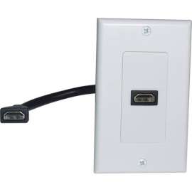 Comprehensive Cable Comprehensive HDMI Wallplate 1 Port Pigtail, White, Plastic, 1 x HDMI Port(s)