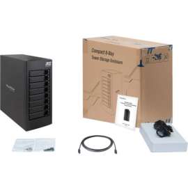 HighPoint 2nd Generation Thunderbolt 3 40Gb/s Hardware RAID Storage Enclosure, 8 x HDD Supported, 80 TB Supported HDD Capacity, 8 x SSD Supported, Serial ATA Controller