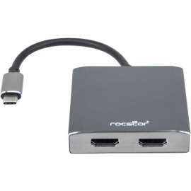 Rocstor Premium USB-C to Dual HDMI Multi Monitor Adapter, 4K 30Hz, USB Type- C 2-Port MST Hub, for Mac and Windows, 4Kx2K Resolutions up to 3840x2160 @ 30Hz
