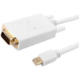 4XEM High Speed DisplayPort to VGA Adapter Cable, 10 ft Mini DisplayPort/VGA Video Cable for Video Device, Monitor, TV, MacBook, MacBook Pro, MacBook Air, Projector, First End: 1 x 15-pin HD-15, Male, Second End: 1 x 20-pin Mini DisplayPort Digital Audio/