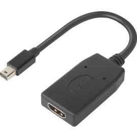 Lenovo ThinkStation Mini DP to HDMI, 6.69" HDMI/Mini DisplayPort A/V Cable for Audio/Video Device, Monitor, Workstation, First End: HDMI Type A Digital Audio/Video, Second End: Mini DisplayPort Digital Audio/Video, Black