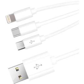 4XEM USB To Lightning Micro USB and USB Type C Cable For iPhone/iPod/iPad/Galaxy, 4XEM USB To Lightning, Micro USB and USB Type C Fast Charging Cable For iPhone/iPod/iPad/Galaxy